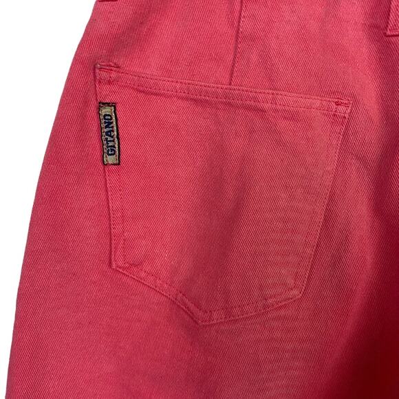 Gitano Vintage Gen X 80's Pink Very High Rise Pleated 100% Cotton Shorts Size 10 - Picture 4 of 5